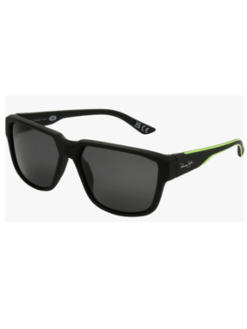 Foster Grant Men's Simon Square Sunglasses in Black and Neon Green